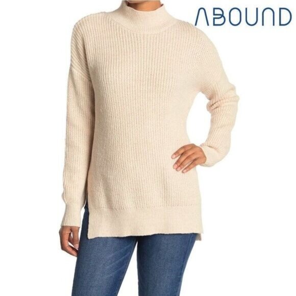 ABOUND Cozy Mock Neck Dolman Tunic Knit Pullover Sweater NWT - Picture 1 of 7